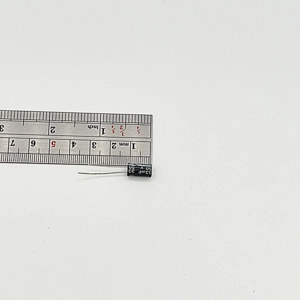 ابعاد تقریبی خازن 33 میکرو فاراد 50 ولت